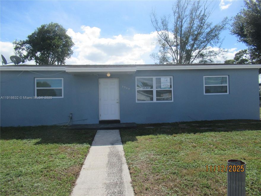 Miami Gardens single family home with huge lot! House features 3 bedrooms and one and half bathrooms, living room, dining room and kitchen. Tenants responsible for all utilities, cable, internet, pest control & landscaping. Washer and dryer to be provide by tenants. Must have valid proof of income for past 90 days. $60 application fee per adult for credit, eviction and background screening. Deposit = 2 months plus first month required at move in. Call, text or email for appointments to view the house.  Tenants must bring their own washer & dryer machines.