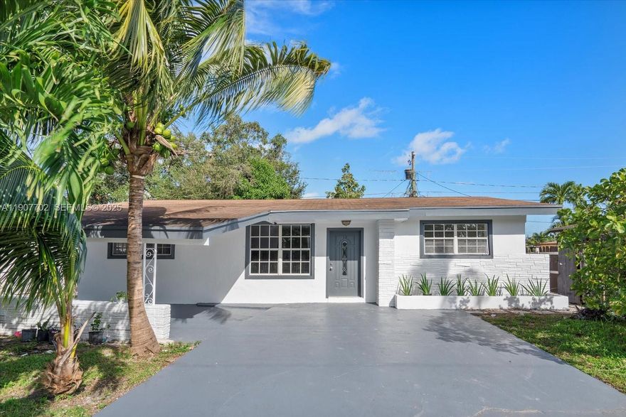 Renovated 3/2 split floor plan home in North Miami Beach. Updated kitchen with stainless steel appliances. Updated baths. Updated vinyl flooring. Driveway gate, updated electrical and A/C. Large screened patio enclosure in backyard. Conveniently located close to major airports, highways shopping, restaurants and beaches. Call now to schedule your showing! PROPERTY NEEDS NEW ROOF, price reflects work needed.