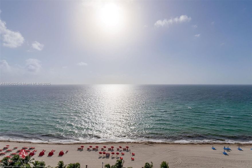 Oceanfront residence at Mansions at Acqualina. This 4-Bed/6.5-Bath  residence has incredible direct Atlantic & Intracoastal views. Features 10’6” ceilings, marble & wood floors, custom millwork, Ornare leather-clad closets, Downsview kitchen with Miele appliances. South terrace with summer kitchen, Jacuzzi & fireplace. Access 16,000 sq. ft. of world-class amenities: spa, fitness center, wine & cigar lounge, cinema, and great restaurants.