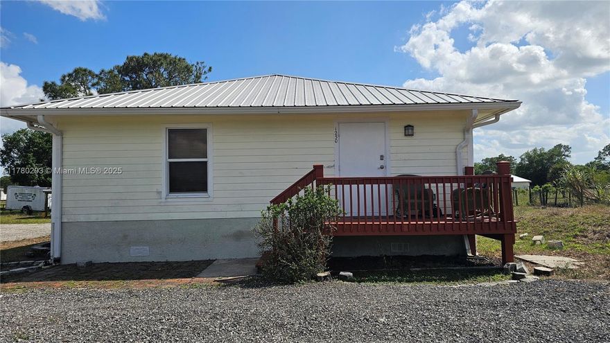 Escape to your own private retreat! This charming 1-bedroom, 1-bath elevated home sits on 2.5 acres of cleared land in the heart of Pioneer Plantation. Built in 2008, this well maintained property features a metal roof, wood siding, spacious layout, and peaceful surroundings, perfect for those seeking quiet country living or a weekend getaway. The interior includes a large open kitchen with modern tile flooring and natural wood ceilings, offering warmth and character. Zoned residential rural (RR) with plenty of space for animals, equipment, or future expansion. No HOA. Whether you’re looking to live off the grid, start a homestead, or simply enjoy wide open space, this is it!