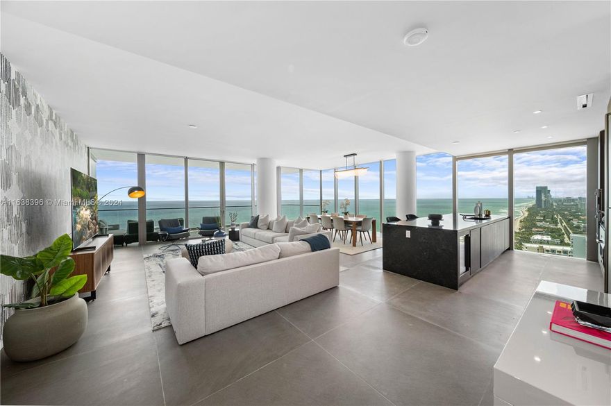 Breathtaking fully furnished half-floor residence with east-to-west views from sunrise to sunset. Nestled amongst the splendor of Golden Beach and Sunny Isles, in the brand new 2000 Ocean building. A beachside oasis of serenity and elegance, this boutique condominium offers 64 families an unparalleled lifestyle, with opulent residences, exceptional amenities, and an extraordinary location. The 3.5bed/3.5bath is ready for move-in. A must-see, the floorplan is ideal!