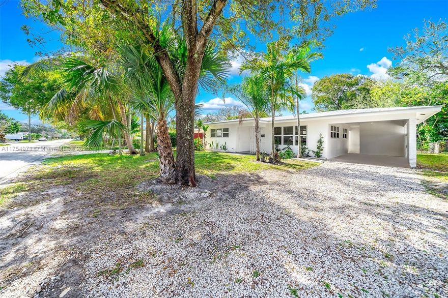 Get closer to homeownership with our First Time Homebuyer Program. Contact us for details! Mid-Century Modern Gem Near Downtown! Don't miss this stunning 3-bed, 2-bath home in Fort Lauderdale’s sought-after Riverside Park! Recently renovated, it features a new roof, impact windows & doors, and gorgeous Terrazzo floors. The open kitchen boasts new stainless appliances, stone counters, and an under-mount sink. The primary suite has an ensuite bath and lush backyard views. Enjoy a huge lot with room for a pool! A carport, extended driveway, and two storage areas complete this amazing home. A rare find in a prime location—act fast!