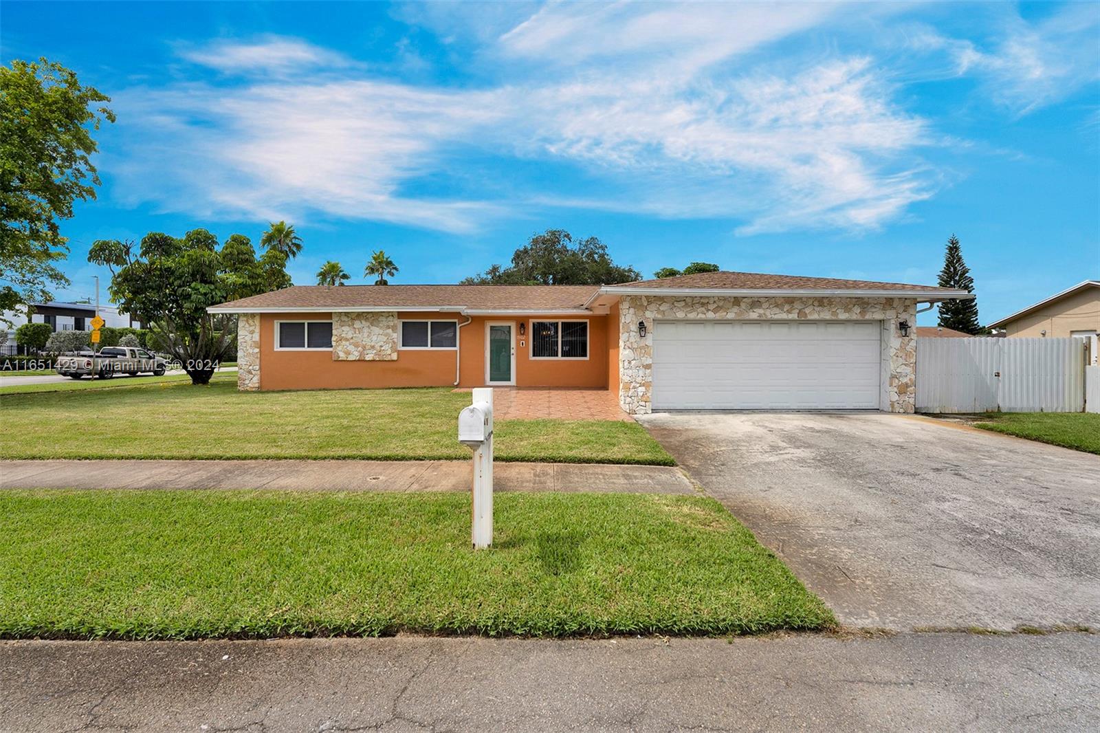 Welcome to this charming unfurnished 3-bed, 2-bath home with a 2-car garage on a corner lot. Enjoy a private, gated backyard with a sparkling pool. Featuring stainless steel appliances, including an oversized washer and dryer, this home offers comfort and convenience just minutes from Hard Rock Stadium, expressways, dining, beaches and shopping centers.