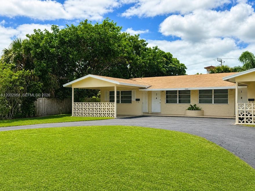 Investor Opportunity East of Federal Hwy in Pompano Beach.  Multifamily offered at $799,000.  
Well-positioned income-producing property featuring two 1-bedroom / 1-bath units, each with in-unit washer and dryer, private patios, and two dedicated carports, along with two studio units.
Currently generating $5,950 per month in rental income, inclusive of utilities, with all units leased, providing immediate cash flow.
The property has been well maintained with a new roof completed in May 2026, PVC plumbing under the dwelling installed in 2017, and fresh exterior paint. Both 1/1 units offer private screened-in patios and their own backyard space. No HOA.
There is clear upside potential through future rental increases and continued area growth.
Ideally located just 5 minutes to the beach and approximately 7 minutes to Old Town Pompano, an area experiencing significant redevelopment with new restaurants, retail, and mixed-use projects. Conveniently close to Pompano City Mall, shopping, dining, and entertainment.
Turnkey investment opportunity in one of South Florida’s fastest-growing markets.
Showings will be granted upon submission of a written, signed “As-Is” contract along with proof of funds or pre-approval.
Financing options considered include cash, conventional financing, and possible seller financing.