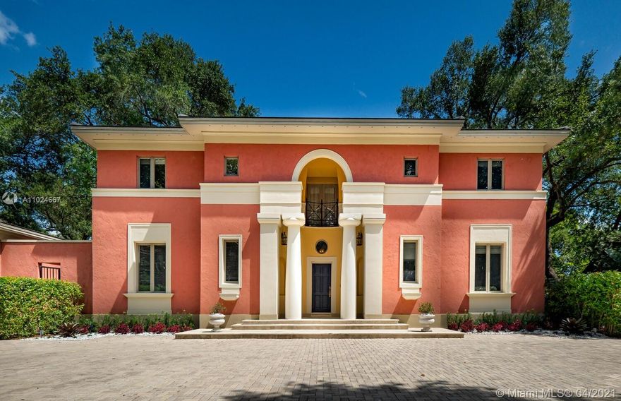 Commanding a builder’s acre on tree-lined Old Cutler, this Neo-Classical masterpiece is iconic. Featured in “Coral Gables — An American Garden City,” the stately, symmetric structure boasts sweeping lawns & mature oaks. Its modern features, gracious proportions, classic floor plan/flowing spaces make it ideal for stylish living. Every inch is thoughtfully curated: formal Foyer & marble Staircase; elegant Living & Dining rms open to 2 loggias; gourmet Kitchen & Pantry; Family rm; Library; serene Master w/commodious dressing rm, closets & marble bath. Exteriors: monumental Entry; Resort Pool; 2-Car Garage; Motor Court; enchanting Tropical Hardwood Hammock-like grounds! A timeless residence both contemporary & classical. Located off Cocoplum Circle, 5 minutes to downtown Gables, Grove & SoMi.