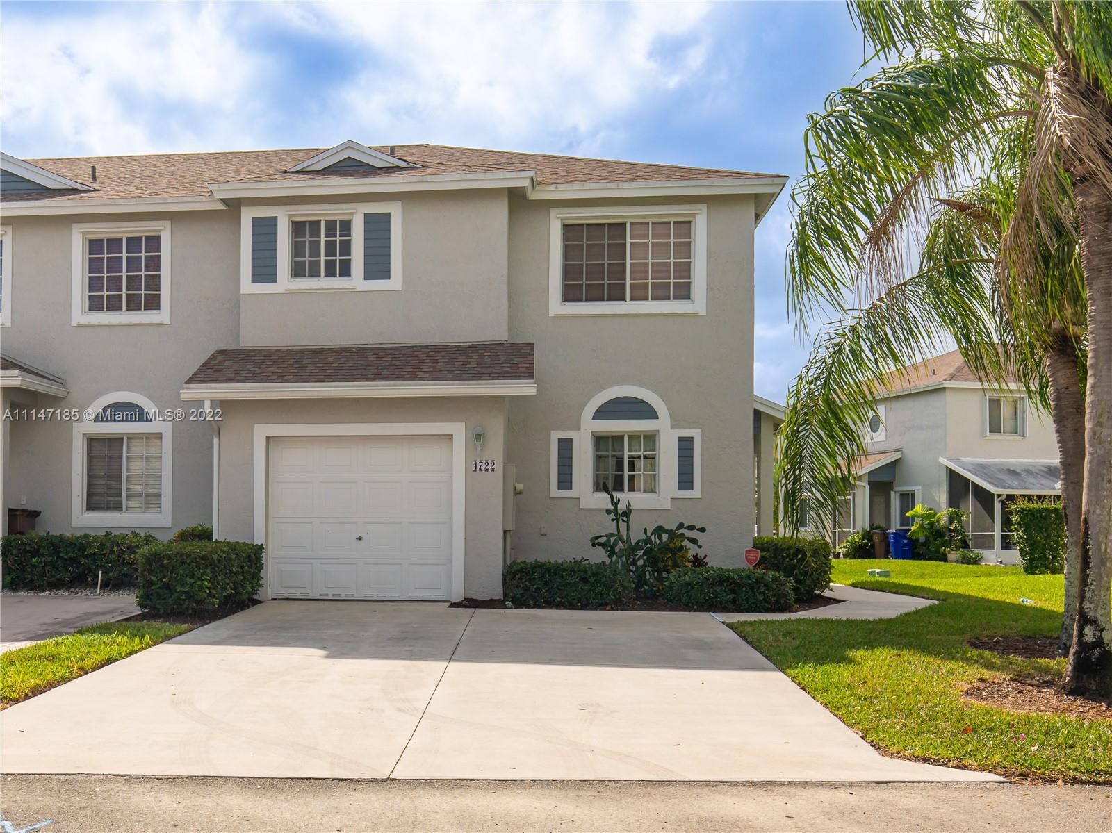 Best on the block! Turnkey, newly updated 3/2.5 Large Corner Unit Townhome with garage in the amazing gated community of Waterways. Spectacular community with stellar amenities, this dream home is perfect for family or investors! Two pools tennis and basket ball courts, community room and water activities on the lake. Manned security 24 hrs included in HOA as well as cable and insurance. Brand new roof, newer A/C and all exterior stucco and paint redone in 2020. Freshly painted with stunning remodeled bathrooms and kitchen with newer kitchen appliances. Master has walk-in closet with huge tub in master bath. Large covered rare tiled patio and storage. Prime location minutes from the turnpike, I-95 and the sawgrass! Rent Immediately After Purchase, All Ages Large pets OK, EASY TO SHOW!