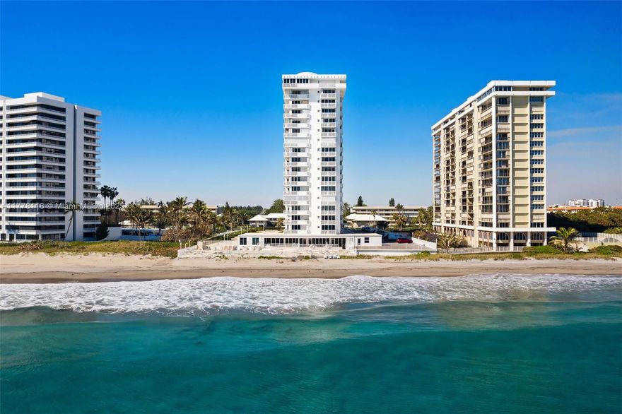 WOW!! R u looking for a great oceanfront building? A rare find! Amazing OCEAN & BOCA INLET VIEWS from the 16th floor. Impact windows throughout-plantation shutters kitchen & both bedrooms. Redone primary bathroom. Lovely kitchen with granite countertops Upgraded newer appliances, full size washer/dryer. Only 2 units per floor. The best resort style pool area over looking the Ocean. Incredible clubroom & renovated gym, BBQ area - newly installed EV chargers. Enjoy Boca Raton's wonderful shopping, great restaurants, nightlife from this great location directly on Boca Raton Beach!!