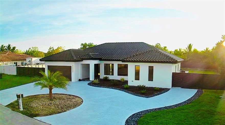 Luxury Miami Home with Modern Design, HIGH-END finishes in more than 0.4 Acres CORNER LOT. Open-concept layout with a NEW Built in 2025 modern Pool with SPA & Playita, Salt System. Exclusive neighborhood. Enjoy a masterpiece European-Styled custom Kitchen, Brand New Top-of-the-line Appliances, 2025 Impact Windows & Doors. New Aluminum Fence, Custom Interior Doors with magnetic integral locks. ALL NEW & fully remodeled bathrooms. One level house with 40x40 European porcelain tile. Tankless water-heater & top of the line AC system w/ modern AC lineal vents. Enjoy a new pool deck with a big entertainment area. IMPACT MODERN GARAGE DOOR with side motor. Enjoy the Miami Lifestyle in this huge patio where you can fit any size boat, RV, SXS or all together. NO HOA, Owner Agent. Easy to show.