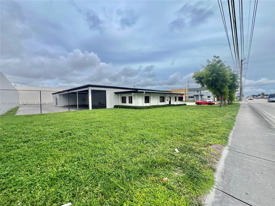 This is a fully A/C, free-standing building with an office and warehouse area of approximately 9,832 sq ft on a corner lot with great exposure on Milam Dairy Road. The property has recently undergone renovations, including a new roof, floors, impact windows, and a remodeled parking area, and is ideal for showroom, office, or industrial uses.