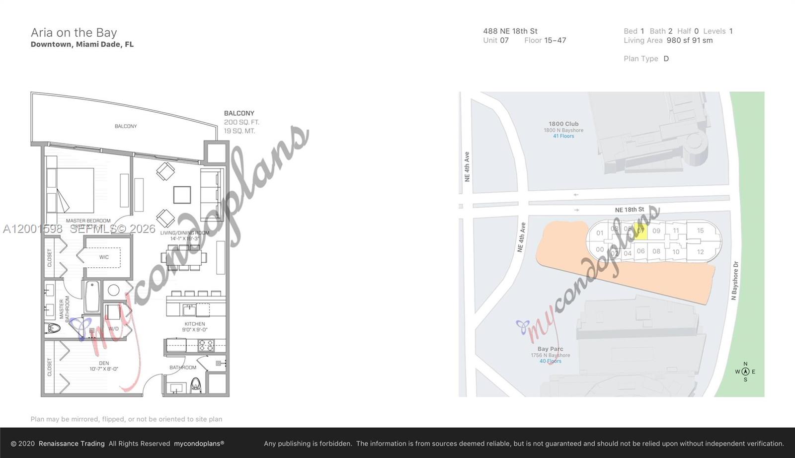 ARIA ON THE BAY CONDO - Residential Lease