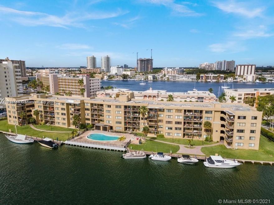 Beautiful 1/1 intracoastal first floor apartment. Easy and direct access to the pool. Blocks away from shops, restaurants, supermarkets, pharmacy and Hallandale Beach. Selling fully equipped and furnished. Ready to live in or use as investment property. Ok to lease immediately. Can be rented 4 times a year. Very sought after building for snowbirds. Great opportunity!