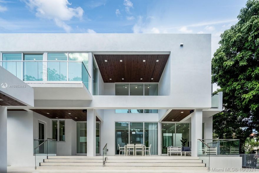 Brand new construction completed in 2020, this 3,918 SF home sits on a beautiful 7,284 SF corner lot and is a modern marvel to be enjoyed. Designed by Jose Sanchez of Praxis Architecture this 5 Bed | 7 Bath residence is well thought out, finished and furnished by Italian Designer Giorgio Ferrera in the most upscale fashion. Marble floors throughout the living areas, wood floors in the bedrooms along with features such as a floating staircase and elegant custom furnishings and appliances by the Italian firm, create a beautiful environment like no other. Savor the bay breeze from the pool or rooftop terrace, this home is the epitome of Key Biscayne living at its best.