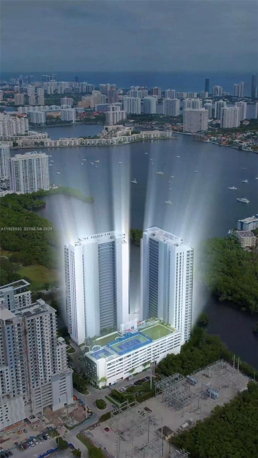 “Two units combined: 3017 + 3018, offering a total of 4 Beds, 4 Baths,+ 2 DEN  2,420 SQFT, 2 parking spaces, STORAGE oversized balcony, and panoramic Intracoastal/Bay views.”