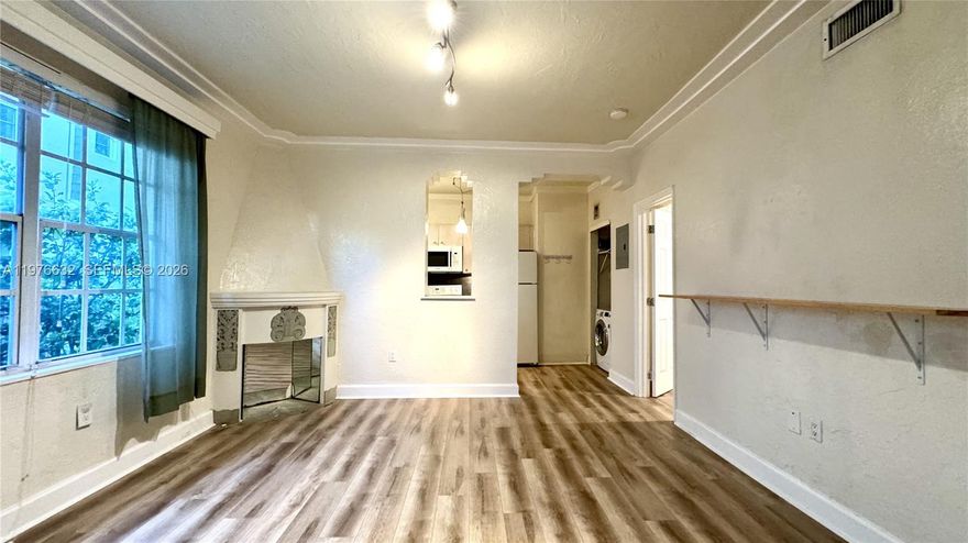 Charming 2/1 Art Deco unit in the heart of South Beach, just 1 block from Espanola way and 2 blocks from Flamingo Park. Featuring refreshed hardwood flooring, and Art Deco decorative fireplace and ceiling detailing. Unit has a great layout with 2 large bedrooms and connecting bathroom. Also includes a washer/dryer combo unit. Textbook South Beach living in a lovely and quiet building. TENANT OCCUPIED UNTIL MARCH 27, 2026.