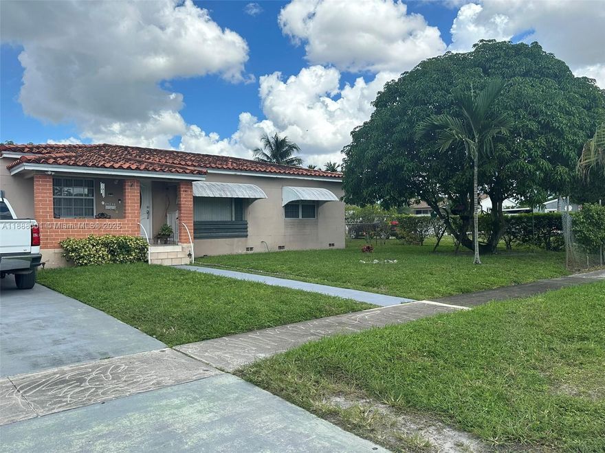 Desirable West Hialeah location. One story 3 bedrooms 2 bathrooms Single Family Home. This property also offers a   large additional CBS building in the back, ideal to be used as a covered garage/storage/or workshop. Oversized 8480 Sq.Ft fenced corner lot. Central location. Near employment, worship, shopping & entertaining areas. Easy access to schools and public transportation. 2024-2025 "A" rated & Green School Award Winner Twin Lakes Elementary School.