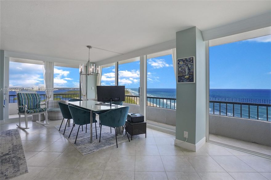 WOW! WOW! WOW! Spectacular views from this North East corner beach front unit with wrap around balcony! This meticulously maintained unit has been updated and remolded and has views as far as the eye can see! The unit features a large open floor plan with a great open kitchen. Very light and bright with impact glass and doors through out. Split bedroom floorplan. Each bedroom has beach front views with access to the balcony. Custom Closets and Kitchen Cabinetry. Amenities include guard gate, tennis courts, gym, lobby, swimming pools, beach access, car wash, on site management, and much more!