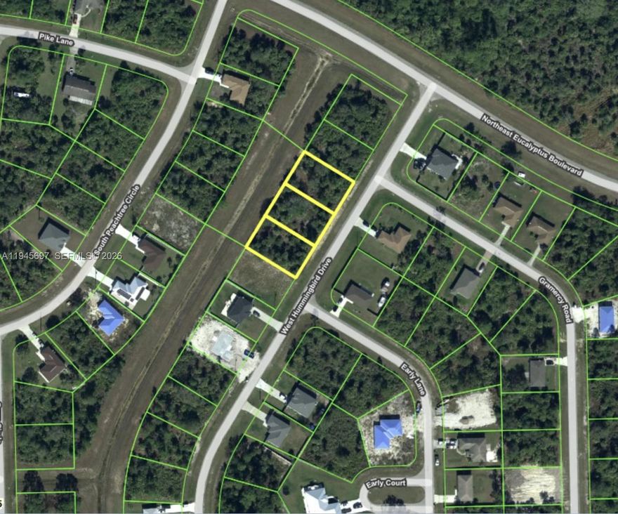 Unique opportunity to begin construction right away with no entitlement delays or unnecessary holding costs. Three adjacent lots located in the fast-growing Port LaBelle area offer strong resale potential and an efficient build setup ideal for builders and investors. Each lot is fully entitled and ready to go, including an approved building permit, impact fees already waived (approximately $7,000 in savings), approved septic permit, paid waste agreements, and completed survey, site plan, and architectural plans. The approved home plan features 1,305 square feet of living space with 3 bedrooms, 2 bathrooms, a 2-car garage, and a covered lanai. Vaulted ceilings in the main living area create an open, light-filled layout. A rear easement adds separation and privacy from neighboring properties. The seller can also construct the home using the approved plans, providing a streamlined turnkey construction option. Based on recent comparable new construction, the completed home would be competitively priced under $295,000 while still supporting a profitable project. Subcontractor contacts, construction budgets, and lender referrals are available for qualified buyers. All permits and approvals can be transferred into the buyer’s name at closing.
