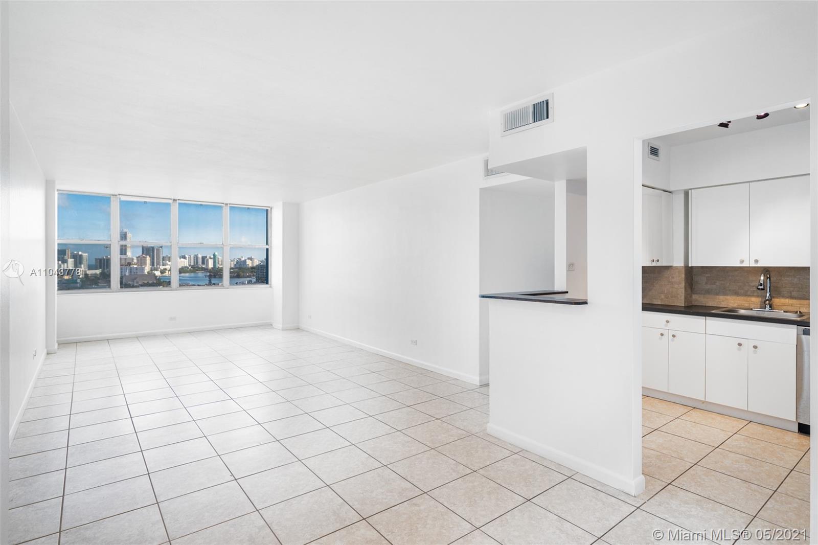 Huge Two Bedroom Two Bath Unit with gorgeous unobstructed views in every room including from the ocean, Miami Beach all the way to the Downtown Miami Skyline! Open kitchen with stainless steel appliances. Very large bedrooms and big closets through-out. A few blocks to the beach, shopping and public transportation. Full service building with a gym, 2 huge pools, sun deck, party room, valet and luxury style lobby area (with doorman who will help carry your groceries and shopping upstairs). Allowed to rent first year of ownership. Recently updated hallways, laundry room on every floor. NO BALCONY! Tenant in place until Oct 31, 2021 and would like to renew lease.
