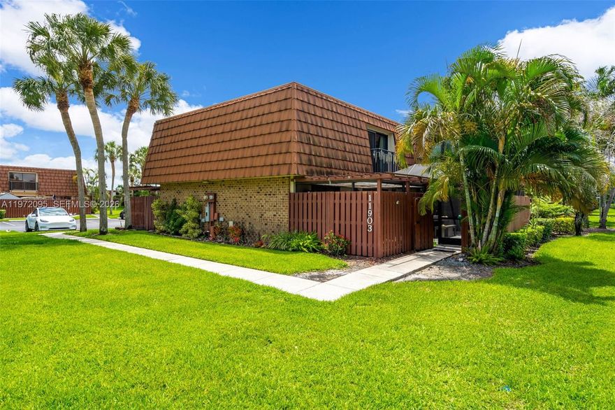 Spacious 3-bedroom, 2.5 bath townhome features an open floor plan, updated kitchen, bath and flooring.  Hurricane-impact windows throughout.   two assigned parking spaces are located right in front, along with ample guest parking.  This well-maintained community offers fantastic amenities including a large community pool, tennis and basketball courts.  Top-rated A+ schools. with easy access to major highways.