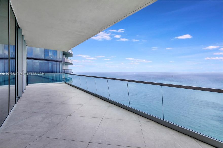A super Luxurious Direct ocean front Turnkey unit, Roche Bobois furniture, Murano glass and Swarovski crystal chandeliers. Designed & decorated w/custom built Italian finishes throughout, automatic blinds, Lutron smart home system, Japanese toilets, Safe w built in watch winders, Italian built in closets, doors, Marble, and finishes. Featuring a private elevator, and highest ceilings in building. Terraces are 11 ft deep, with an oceanfront balcony as well as a balcony overlooking the Intercoastal and bay, featuring summer kitchens with a barbeque grill on the ocean side. Open gourmet kitchen with sleek cabinets & high end appliances. 6 Levels of unrivaled world-class service, offering private signature Sky Club dining, health/wellness spa, Theater, Bar & 3 Restaurants.
