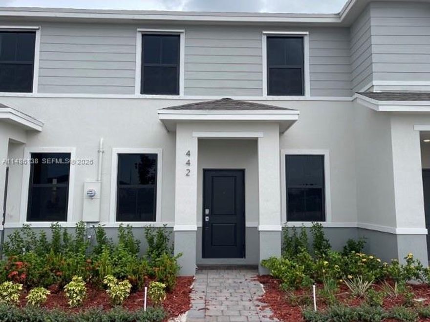 Community pool and clubhouse are now complete! This modern home offers 3 bedrooms, 2 full baths upstairs, a guest half bath downstairs, open living, a private fenced backyard, and a kitchen with stainless steel appliances. Currently rented at $2,700.