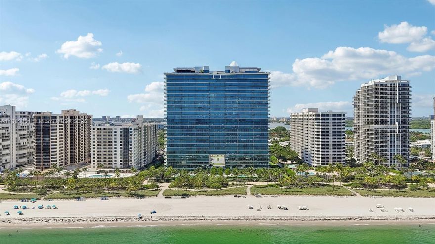 STUNNING one-of-a-kind 3BR/4.5BA residence, nearly fully customized by 'Fede Design' and featured in Miami Design Magazines. Soaring 10’ ceilings with floor-to-ceiling glass and expansive balconies frame breathtaking ocean & Intracoastal views. Gourmet “Dada” kitchen with 'Gaggenau' appliances, oversized 54" refrigerator,marble island and wine cellar.Custom “Ornare” closets highlight the designer finishes. All bedrooms feature ensuite baths, including a master suite with a custom electric drop-down TV screen. Customized doors with leather accents. Additional features include porcelain tile, spa-inspired marble baths, smart-home integration, motorized shades, a custom bar with ice maker, and laundry room. A truly unique residence with world-class amenities and steps from Bal Harbour Shops.