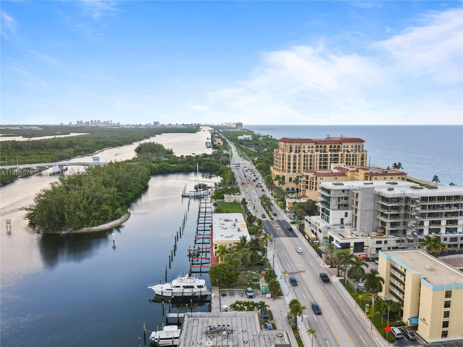 2BR + Den / 2BA, 1,770 SF directly on the Intracoastal with deeded dock up to 50+ ft. No fixed bridges, unrestricted ocean access. Boutique 6-unit, offers rare privacy with amazing water views. Updated open kitchen, porcelain floors in main areas, hardwood in bedrooms. Den can convert to 3rd BR. Walk-in closets in both bedrooms. Open balcony & porch with water views. Hurricane impact windows & automatic shutters. Large master with excellent views. Two covered garage spaces + two private storage units. Full laundry, steps to Hollywood Broadwalk & beach. Low monthly maintenance. Rare chance to own true boutique waterfront living with boating lifestyle at your doorstep.