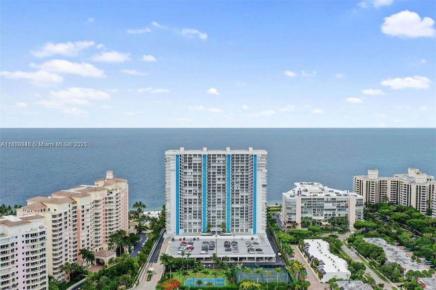 WATER, WATER, WATER AS FAR AS THE EYE CAN SEE! PANORAMIC OCEAN VIEWS FROM THIS OCEANFRONT KEY BISCAYNE HOME IN THE SKY! FULLY FURNISHED & EQUIPPED 2 BDRM/2 BATH + DEN (NOW USED AS GUEST RM) W/SPACIOUS SOCIAL AREAS OPENING TO PROTECTED PATIO OVERLOOKING EXPANSIVE POOL AREA & OCEAN BEYOND! ONLY 2 UNITS PER ELEVATOR LOBBY OFFERS PRIVACY FOR ALL. DOUBLE DOOR ENTRY, MARBLE FLOORS, SPACIOUS UPDATED KITCHEN W/DINING AREA & SNACK BAR; GENEROUS CLOSET SPACE; INTERIOR LAUNDRY. COMPLEX OFFERS GUARD GATE ENTRY, ATTENDED LOBBY, TENNIS COURTS, BEACH ACCESS, OCEANFRONT POOL & MANAGEMENT ON SITE. KEY BISCAYNE COMMUNITY CENTER, RESTAURANTS & SHOPS NEARBY. EASY DRIVE TO MIAMI INT'L AIRPORT, DOWNTOWN CENTRAL BUSINESS DISTRICT, BRICKELL, CORAL GABLES & COCONUT GROVE.