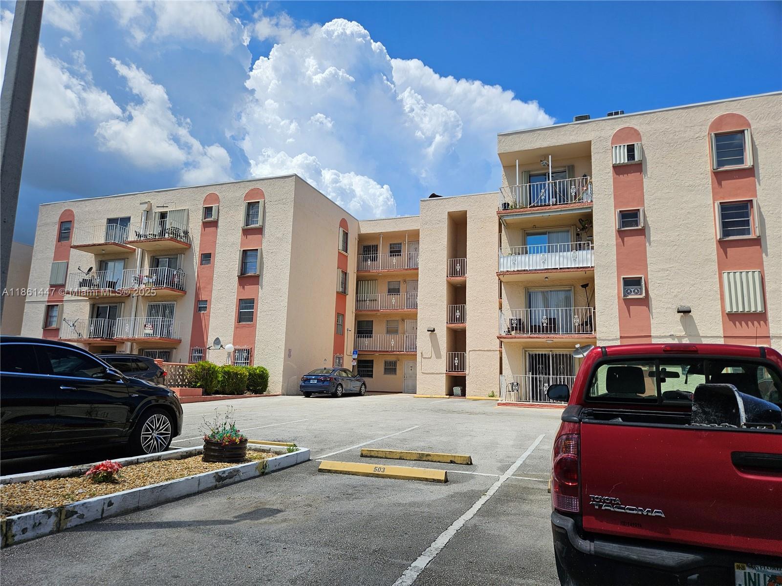 Experience the charm of the Madrid Terrace Condo! This beautiful 1 bed/1 bath unit features a balcony and spacious living area, unit on the 2nd floor, located in the heart of Central Miami at Flagler St & NW 68 Ave, with public transportation right at your doorstep for easy commuting. Enjoy the convenience of a dedicated parking space behind the building. Please note, NO PETS are allowed. The building boasts upscale amenities such as a sparkling pool, meeting room, laundry facilities, newly paved parking, security cameras, and enhanced lighting. Its prime location is just steps away from supermarkets, top dining options—making it an excellent investment opportunity!