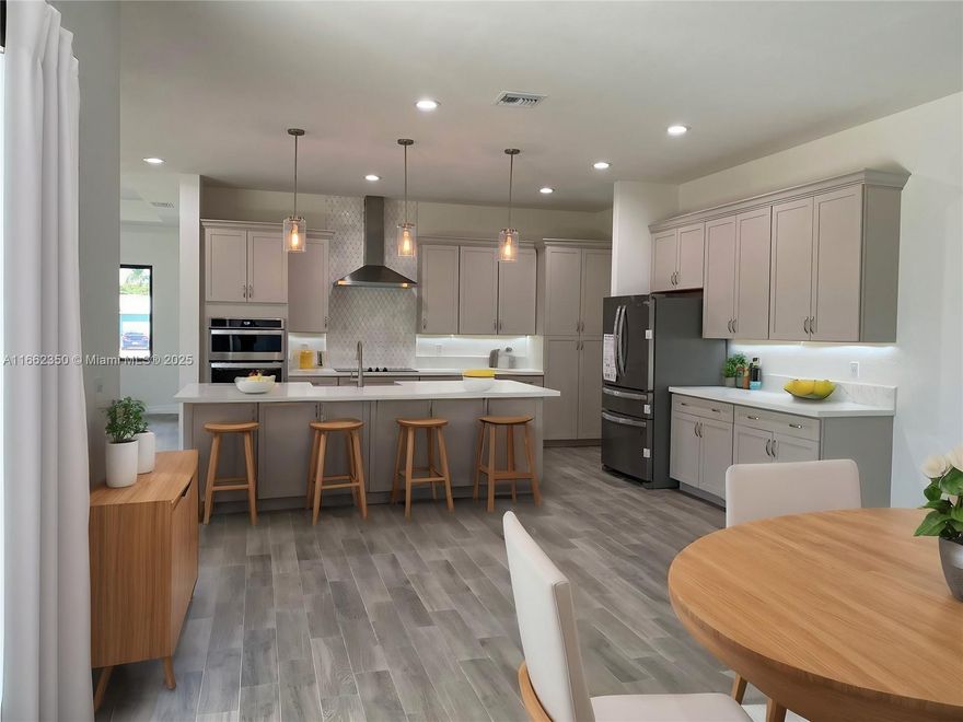 Coming Soon: A Stunning Pre-Construction Home! This beautiful one-story residence boasts 5 bedrooms, 4 bathrooms, and 3-car garage, all set on a spacious 1.45 acres. Enjoy an open floor plan featuring a split bedroom layout, an oversized living area, and a seamless flow between the dining room, kitchen, and family room. Key features include: Impact windows & doors throughout,10-foot ceiling, 8-foot interior doors,
Durable metal roof, Elegant porcelain flooring, and a gourmet quartz kitchen with a large island perfect for entertaining and hidden pantry.  Plus, unwind in your future backyard oasis with a 18x 36 saltwater pool with a 
7X7 heated spa and expansive decking!

Anticipated completion 6-7 months from the start of construction. Don’t miss out on this incredible opportunity!