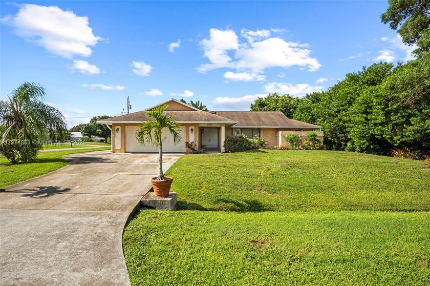 Welcome to this well-maintained single-family home offering 3 bedrooms, 2 bathrooms, and a bright open floor plan. The property features a comfortable living area, a functional kitchen with plenty of cabinet space, and a large master suite with a walk-in closet. Enjoy a private backyard with room for outdoor activities and an attached garage for convenience. Located in a desirable area of Port St. Lucie, this home provides easy access to shopping, dining, schools, parks, and major highways, including I-95 and the Florida Turnpike. MOVE-IN READY!