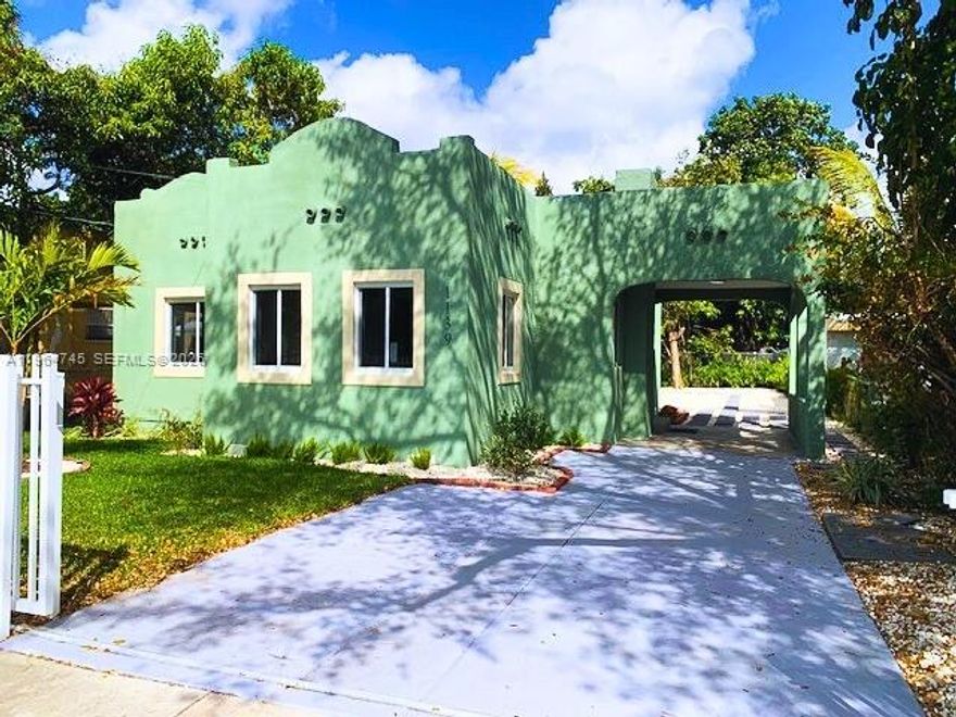 Fully updated Old Spanish–style home in the heart of Allapattah! This charming 2-bedroom, 1-bath residence plus a versatile den—ideal as a third bedroom or home office—offers 1,202 square feet of living space. The bright, spacious kitchen equipped with new appliances flows seamlessly into the dining area, creating an inviting setting for everyday living and entertaining. New impact windows and doors throughout flood the home with natural light. The landscaped, fully fenced backyard offers a clean slate with no major trees or vegetation—perfect for adding a guest house or expanding your outdoor living space. Additional highlights include newly installed rolling front gate, central A/C (5 years old, recently serviced), updated electrical, and a roof approximately 10 years old. Phenomenal location: ideally situated near major highways, schools, and shopping, and just minutes from the Miami Health District, Miami Design District, Wynwood, Downtown Miami, and Miami International Airport—offering exceptional convenience and connectivity.