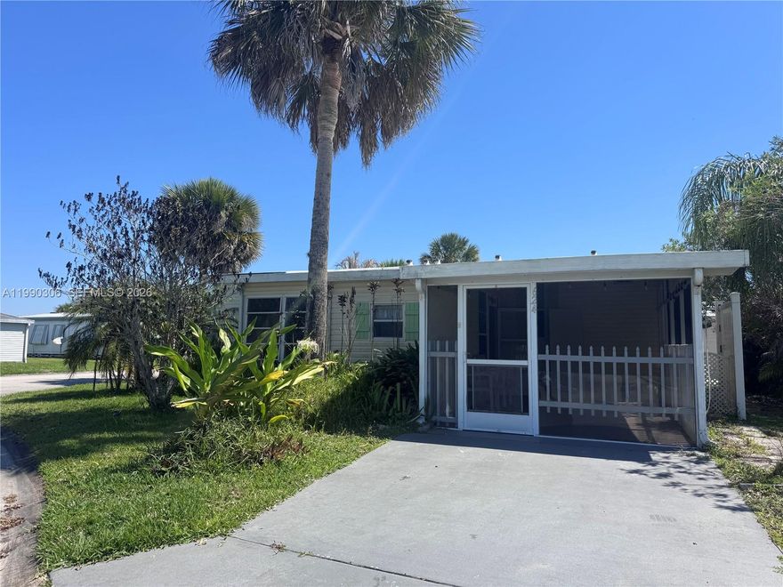 Located in the desirable 55+ Village Green Community – Poinciana Section, this beautifully renovated corner mobile home offers comfort, style, and convenience. Featuring a full roof replacement with 10-year warranty, a brand-new 3.5T A/C system (January 2026, 10-year warranty), updated subfloor and laminate flooring, modern electrical wiring, a new kitchen countertop and sink, and replaced toilets, this home is move-in ready.
Enjoy a partial lake view from the covered lanai, with no homes directly in front, only a parking area. Village Green Amenities Include:3 Swimming Pools & 3 Whirlpool Spas, 3 Clubhouses & Fitness Center, Tennis & Pickleball Courts
Shuffleboard, Bocce & Horseshoes ,Pet-Friendly Community. The main clubhouse, second pool, and tennis courts are conveniently located across the road in the Swan Lake section, just a short drive through the gate. This home is perfect for those seeking a vibrant, active lifestyle in a well-maintained 55+ community.
