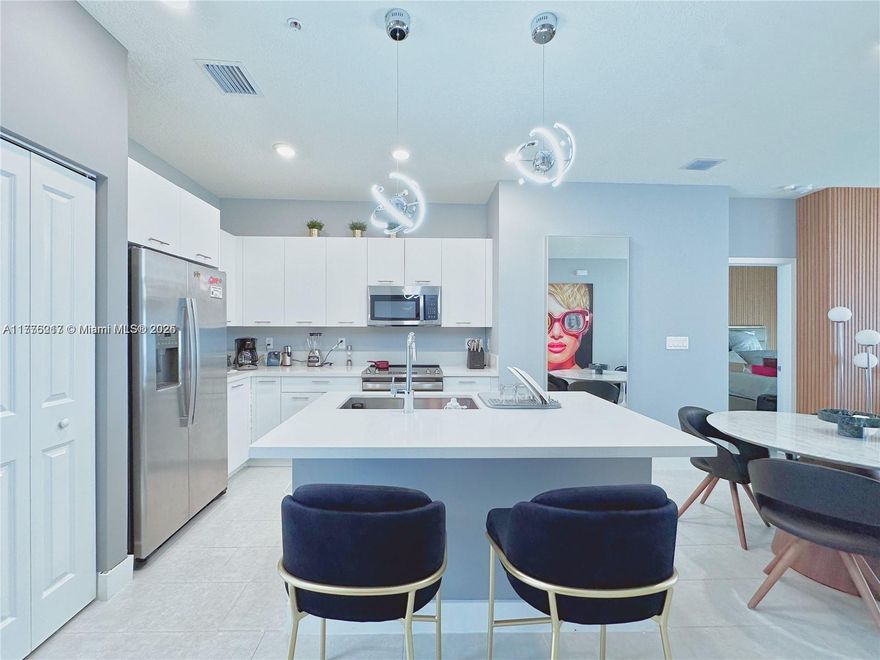 Great investment opportunity. Beautiful Apartment in the DOWNTOWN DORAL with many UPGRADES, features 2 Bedrooms, 2 baths, tiles throughout the unit, stainless steel appliances, washer and dryer, A/C system, and blinds, the kitchen features Modern Italian Style Cabinets, small balcony, and so much more to enjoy. Private clubhouse, gym, playground, swimming pool, game room.