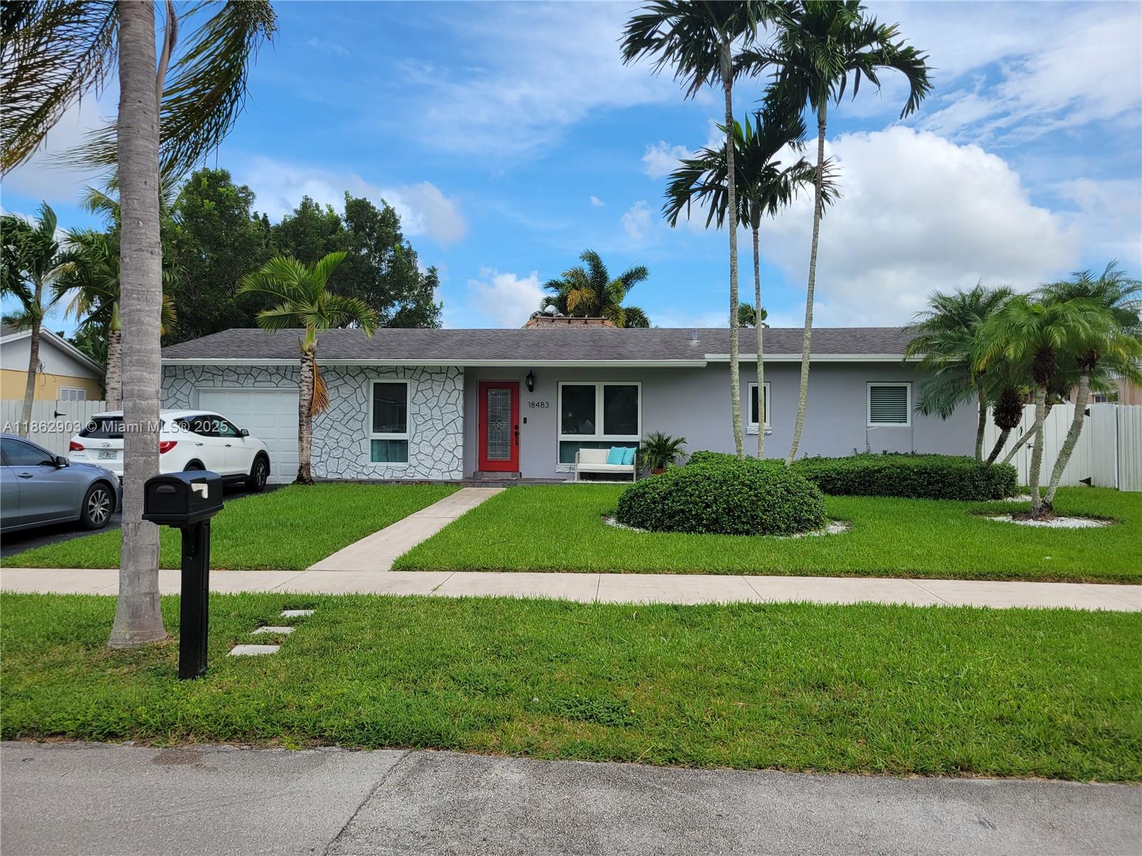 North Cutler Bay pool home designed for easy indoor-outdoor living. A bright great room opens to a backyard oasis with a large tiki hut (TV-ready), plenty of seating space, and an in-ground pool with a fully fenced yard. Inside, a converted garage which adds additional room. The private primary suite includes a walk-in closet, dressing or desk area with views to the patio, and double-sink bath with separate shower. Recent updates include roof, dishwasher, and pool pump. Travertine floors throughout, French doors, central A/C with ceiling fans, plus a large storage shed. Fantastic location—about 1 mile to Publix, shops & dining, and about 1 mile to scenic Old Cutler Road and nearby parks. Lawn/pool services not included. Pets welcome per owner approval.