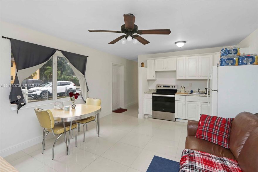 Great starter home in the Hialeah Heights Neighborhood and school districts. This charming home features 2 bedrooms, 1 bathroom, ceramic tile floors, impact-resistant windows, spacious rooms & fenced yard. Centrally located, a few minutes from the Miami new soccer stadium *Miami Freedom Park*, expensive retail, hotels, and a huge public park, downtown Miami, and Wynwood. And Miami Airport. The roof has 4 years, and it's transferable. Ideal for families, investors, or those looking for a smart buy in a growing neighborhood. Act quickly—opportunities like this are few and far between!