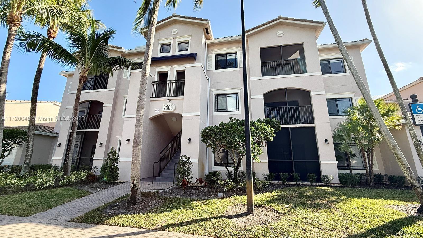 Experience lakefront living in this 2-bedroom, 2-bathroom condo in the desirable San Matera community of Palm Beach Gardens. This 978 sq. ft. home offers stunning water views from the living room and bedrooms. The kitchen features brand-new stainless steel appliances and granite countertops. Wood laminate floors and fresh white paint create a bright, modern feel. Enjoy the serene views from the spacious screened balcony. The condo also includes an in-unit laundry with a full washer and dryer and a private storage room in the hallway. Resort-style amenities include a pool, fitness center, indoor racquetball, sauna, and more. Close to beaches, shopping, and entertainment. Annual lease only!