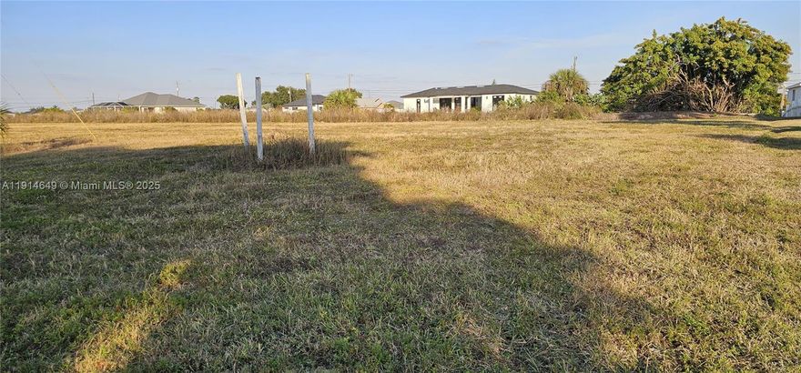 Build your dream home on this spacious lot located in a rapidly developing area of NE Cape Coral! This property is surrounded by new homes, offering excellent long-term value and strong investment potential. Conveniently located near schools, parks, shopping centers, and commuter routes. The area continues to show incredible growth, making this the perfect time to secure your piece of Cape Coral. City utilities not yet installed—keeping your initial building costs low. A must-see!