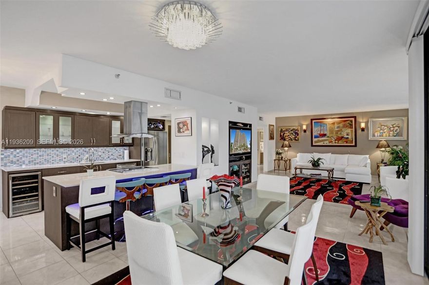 Fabulous stunning renovated modern residence in Hamptons West. New New New! Enter this corner residence through double doors into a spacious 1,800 sq ft interior space, 2 bed rooms 2 bathrooms with 2 large newly renovated glass terraces. Amazing for entertaining with new state of the art “open” concept. Contemporary kitchen with newly designed large pantries and all solid wood cabinets, quartz countertops and frost glass doors. All new modern marble bathrooms in this split floor plan that offers complete privacy with imported cabinets, jacuzzi bathroom and shower with multiple shower heads. Artisans and craftsmen created a work of art. Custom new ample LED lighting throughout. This is your opportunity to live in the prestigious Hamptons community which offers endless amenities.