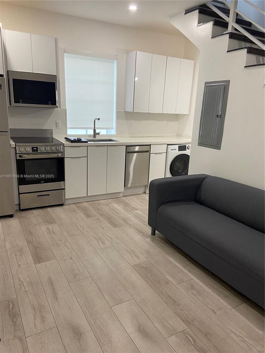 Great investment property with good return, boutique unit with all stainless steel appliances, which include: combo washer & dryer, refrigerator, dishwasher, electric stove and microwave.