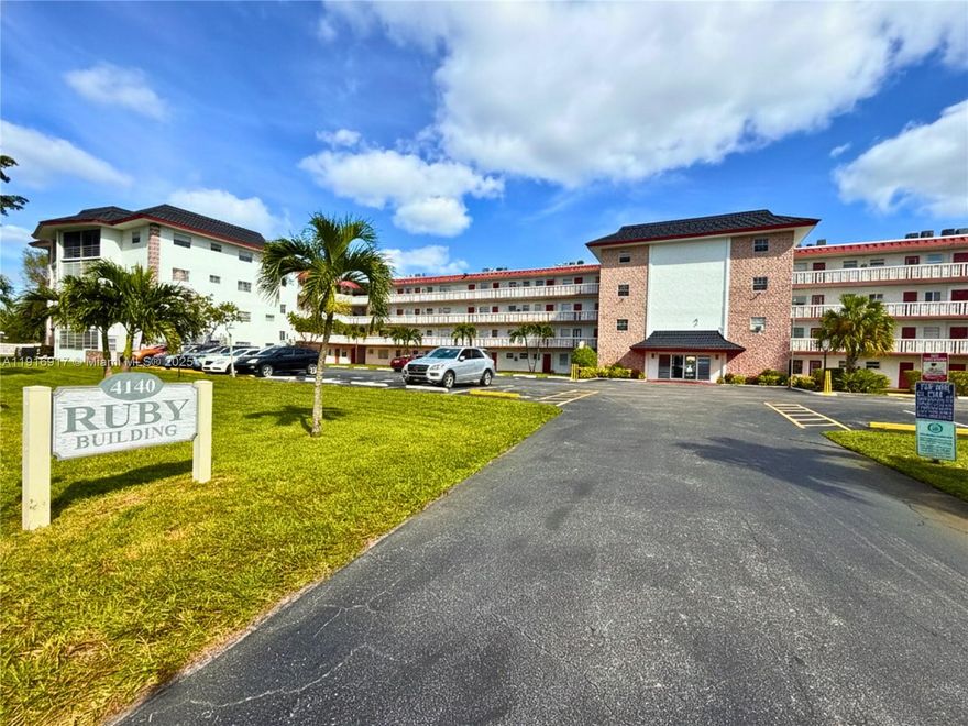 Spacious 2-bedroom, 2-bath corner unit located in the desirable 55+ community of Ruby Condo. This first-floor condo offers excellent potential and features tile flooring throughout. Unit needs TLC and does not include appliances, presenting an ideal opportunity for buyers looking to renovate and add personal touches.

Enjoy a large balcony and access to a vibrant clubhouse with billiards, fitness room, bocce, and tennis courts. Conveniently located near shops, dining, and public transportation.
Low monthly condo fee.

Association requires a 700+ credit score.
Special assessment in place for the roof—buyers must verify all restrictions and requirements directly with the HOA