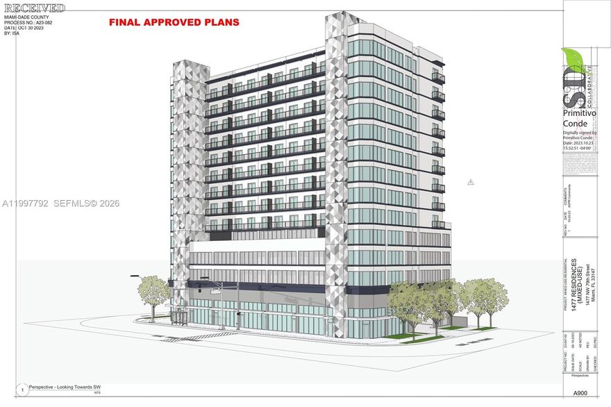 SITE PLAN APPROVED/Opportunity Zone project for 126 units + retail. (Optional approved scaled down 56 unit/8 story option available as well). Can expand the project + 6 floors and up to 185 units total by right. Nearby developments in the attachments. Both Swerdlow group projects (37 acre West Little River project, and mixed-use brightline Little River District) HueHub on 84th St w/ 4,032 units as well as two Blackstone redevelopment projects at 1250 NW 79th and 2640 NW 79th St. Benefits of this project include 75% reduction in property taxes in perpetuity, waiver of impact fees and refund in sales tax on materials, CRA TIF Incentives. Cost savings of $1,713,600 off construction estimate. Updated water/sewer infrastructure provided by the county abutting the property. Plenty of capacity for the 126 units or larger. Construction estimate available. Best priced project in the zip code by far! Comparables and development in the area in the attachments. Seller financing possible. Motivated seller. Appraisal came in above current list price!