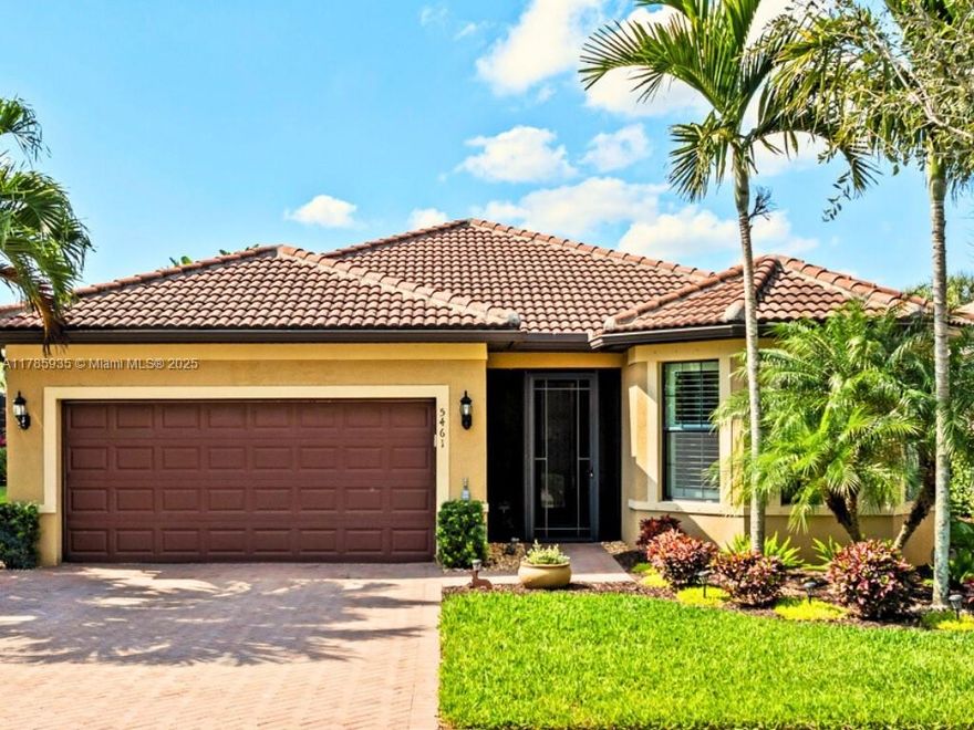 Live the Florida lifestyle in this upgraded Abbeyville model on a rare 80-ft cul-de-sac lot in Bellera at Del Webb Naples, a 55+ golf cart community in Ave Maria. This 2-bed + den, 2-bath home offers 1,699 sq ft with an open layout, Bosch appliances, double oven, granite counters, backsplash, and pendant lighting. Features include crown molding, tile floors, tinted windows, raised dishwasher, and a polyaspartic garage floor. The primary suite has an upgraded shower, and the expanded laundry includes a walk-in pantry. Relax on the screened lanai overlooking lush landscaping, Birds of Paradise, and a Fiddle Leaf Fig, with room to add a pool. Enjoy resort-style amenities: clubhouse, pools, pickleball, tennis, and more—just minutes from Ave Maria Town Center and a short drive to Naples.