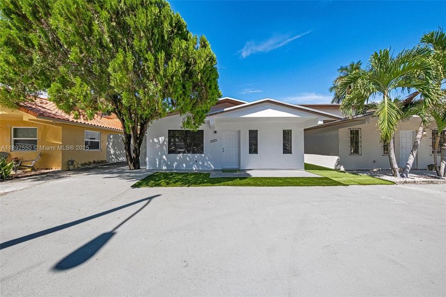 Unique property for sale in the heart of Hialeah's west side! This two story home features 3 bedrooms with 1.5 bathrooms downstairs including an expansive living room, kitchen with stainless steel appliances, a utility room with washer/dryer, & spacious yard with brand new artificial turf. The second floor is a beautiful master suite with it's own living room, master bedroom, and master bathroom. The master suite can be accessed privately through the outside or from the inside of the home as well.  Spacious driveway at the entrance can accommodate several vehicles as well.  Don't miss this opportunity!