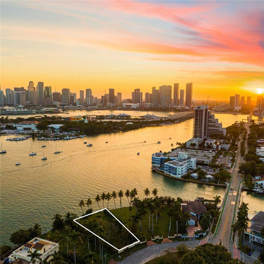 Rare waterfront property featuring over 103 feet of direct frontage on Biscayne Bay with direct downtown sunset views. With its prime location within the prestigious Venetian Islands, this remarkable vacant lot is approx. 13,382 sq feet land, capable of building a 10,705 SF+/- residence with a minimum of 3,485 SF+/- of green space, pool, dock. This one-of-a-kind opportunity allows you to create the waterfront dream estate you've always desired.