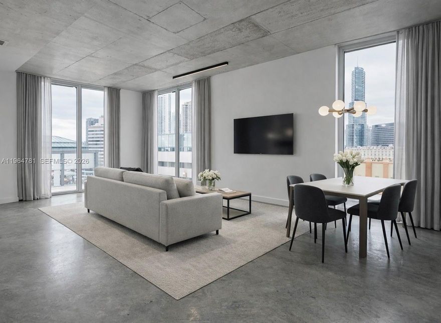 Great opportunity to buy at $563/ sqft in Downtown Miami. 2Bed/2bath at Centro Condo Downtown. The 2nd bedroom is open layout. Fusion of raw industrial design, innovative loft spaces & limitless accessibility to everything the city has to offer. Is the fusion of Work, Play, Creativity and Accessibility. Buildings common areas designed by Yves Behar! Build Amenities include 24hr Security, Full Service Valet, Security Entrance, Exclusive Pet Area, Two Story PH Recreation Area, State of the Art Health Club, Pool w 360 degree Views, Skyline Lounge & E lounge! Completely decorated unit by Steven G. No assigned parking.