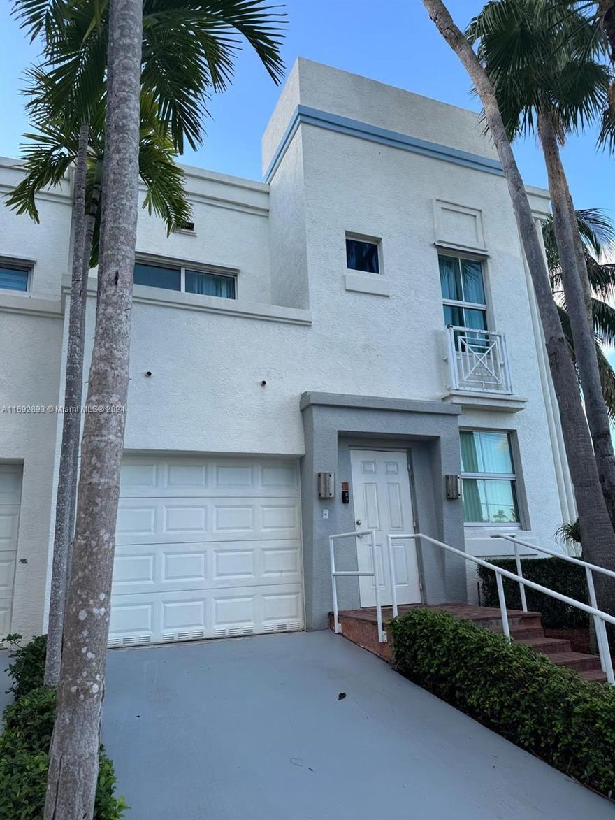 EXCELLENT LOCATION AND OPPORTUNITY. 3/2 CORNER TOWNHOUSE IN SURFSIDE. CONVENIENTLY LOCATED BETWEEN COLLINS AVENUE AND HARDING AVENUE. 2 PARKING SPACES, BEACH RIGHT ACROSS THE STREET. AMENITIES INCLUDE GYM, 2 HEATED POOLS, JACUZZI, BILLIARD ROOM, BBQ/PICNIC AREA, VOLLEYBALL COURT, BUSINESS CENTER, NEWER BUILDING. CLOSE TO SHOPS, TOP RATED SCHOOLS, HOUSES OF WORSHIP, RESTAURANTS, PLAYGROUNDS, KOSHER KITCHEN, FULL SIZE WASHER AND DRYER. Equal Housing Opportunity.