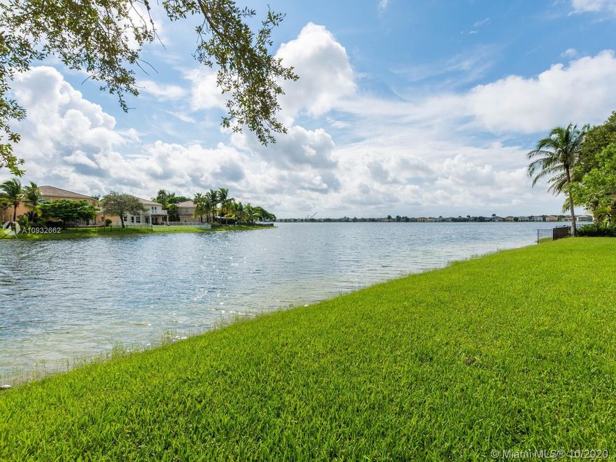Stunning West Miramar lake front home in prestigious Riviera Isles! 5 spacious bedrooms/3 full bathrooms, gorgeous chef's kitchen with island and walk in pantry.  Impressive grand staircase, formal living and dining room & family room.  1 bedroom  and newly renovated full bathroom downstairs.  Open floor plan offers seamless flow. Extra Large Master bedroom with formal sitting area and enormous walk-in closet. Large master bath with double sink, shower and roman tub with jets. All bedrooms are over-sized and offer an abundance of space. Enjoy South Florida weather in your spacious backyard, situated on seemingly endless lake!  Huge balcony and extended patio perfect for entertaining.  Great location close to schools, shopping, restaurants and highway.