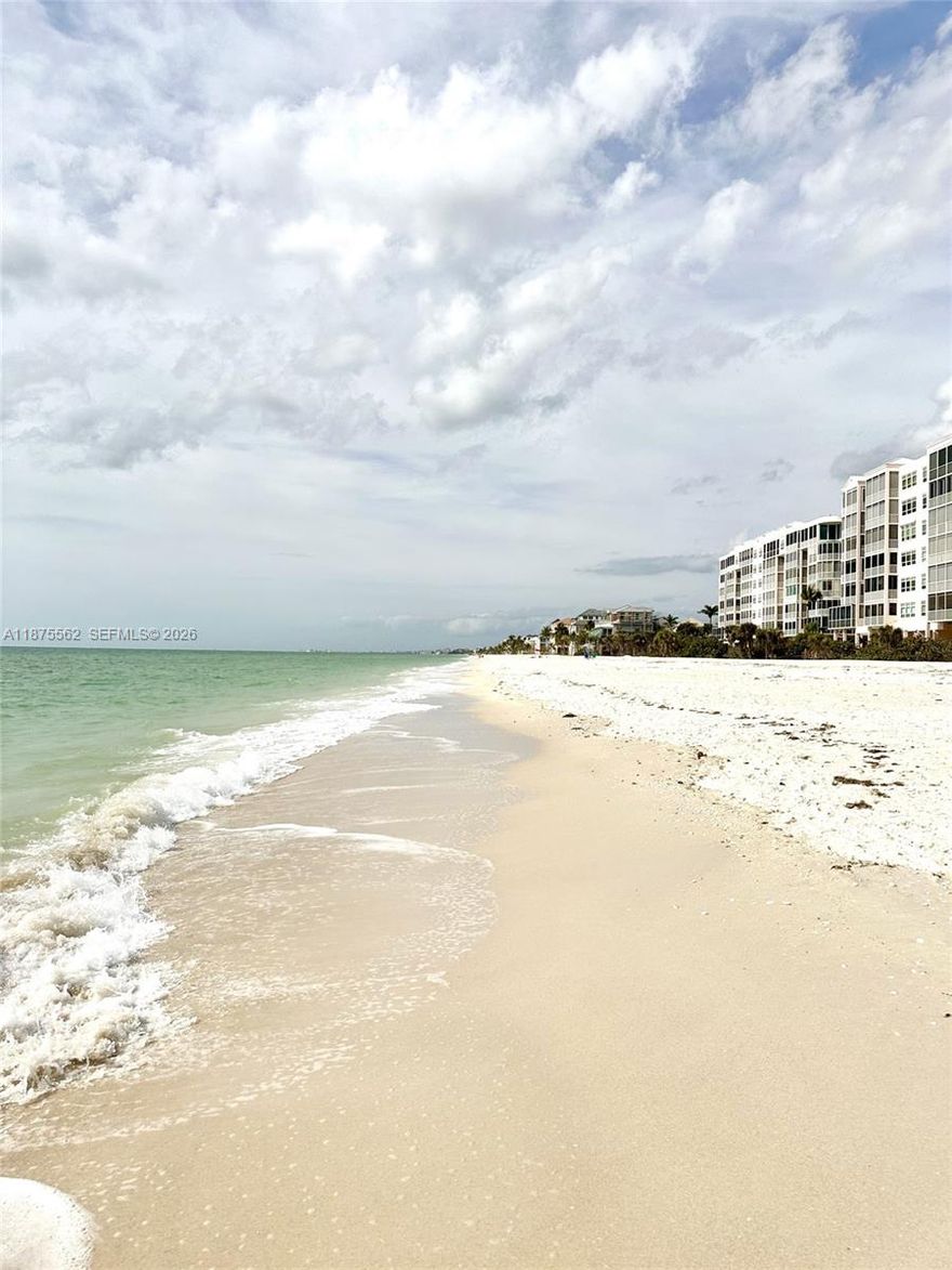 INDULGE IN THE COASTAL LIFESTYLE OF EXCLUSIVE BAREFOOT BEACH CLUB IN THIS OCEAN FRONT JEWEL, JUST MINUTES FROM GREAT RESTAURANTS,BARS & SHOPPING. WALK TO THE POOL, FITNESS RM & CLUBHOUSE RIGHT NEXT DOOR.BASK IN THE NATURAL LIGHT OF THIS BEACHFRONT RETREAT & BE MESMERIZED WITH SWEEPING GULF BEACH VIEWS, WHILE ENJOYING THE SOUND OF THE CALMING OCEAN WAVES RIGHT FROM YOUR UNIT. THIS 3 BED/2 BATH BEAUTY IS OFFERED FURNISHED & READY FOR THE NEW BUYER TO ENJOY, WITH NEW SS STOVE,FRIDGE,MICROWAVE,GRANITE COUNTERTOPS, BRAZILLIAN CHERRY WOOD & TILE FLOORS, ELECTRIC HURRICANE SHUTTERS, REMODELED BATHS, SPACIOUS LIVING RM/DINING RM, WETBAR, COVERED PARKING, GATED ENTRY, OPTIONAL CLUB WITH TENNIS, RESTAURANT & POOL, ONLY 30 MIN TO RSW AIRPORT. SCHEDULE YOUR SHOWING TODAY & START LIVING IN PARADISE!