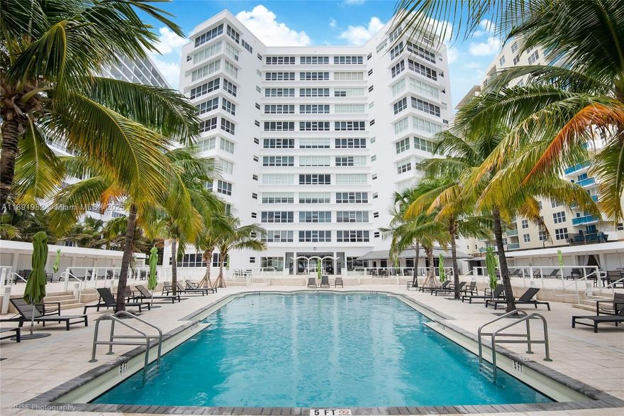 Miami Beach - Great Oceanfront location @The Executive, boutique MiMo gem on Millionaire's Row - Spacious beachfront condo offers amazing intracoastal, marina and sunset views from every window. This renovated condo features open floor plan (1283SF) with large master bedroom suite 14X 17, upgraded kitchen with stainless steel appliances, tile & wood laminate floors, 1full bathroom, 1 half bath generous closets (6), hurricane impact windows plus washer/dryer. Full service building amenities: Beachfront heated pool, 24hr lobby attendant, fitness center and valet. Located on boardwalk, minutes luxury hotels, Eden Roc, Fontainebleau, Faena, SoHo House, restaurants, shopping & South Beach. Come live in paradise!